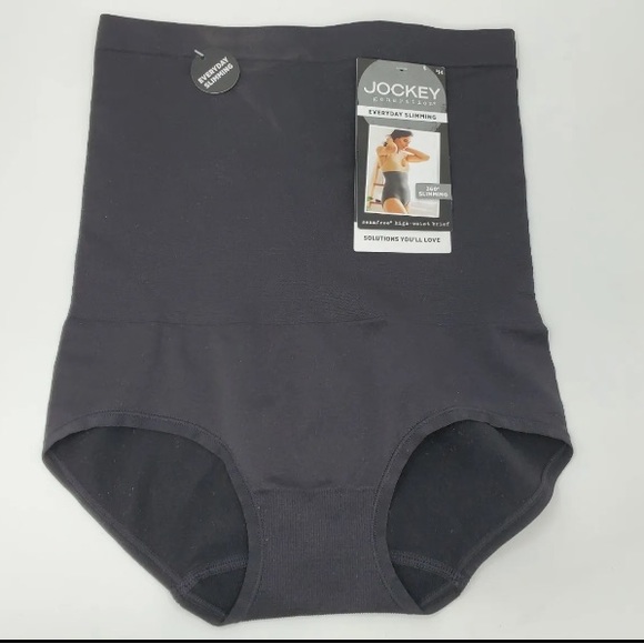 Jockey Women's Slimming High Waisted Brief Black small NWT non slip high rise - Picture 2 of 8